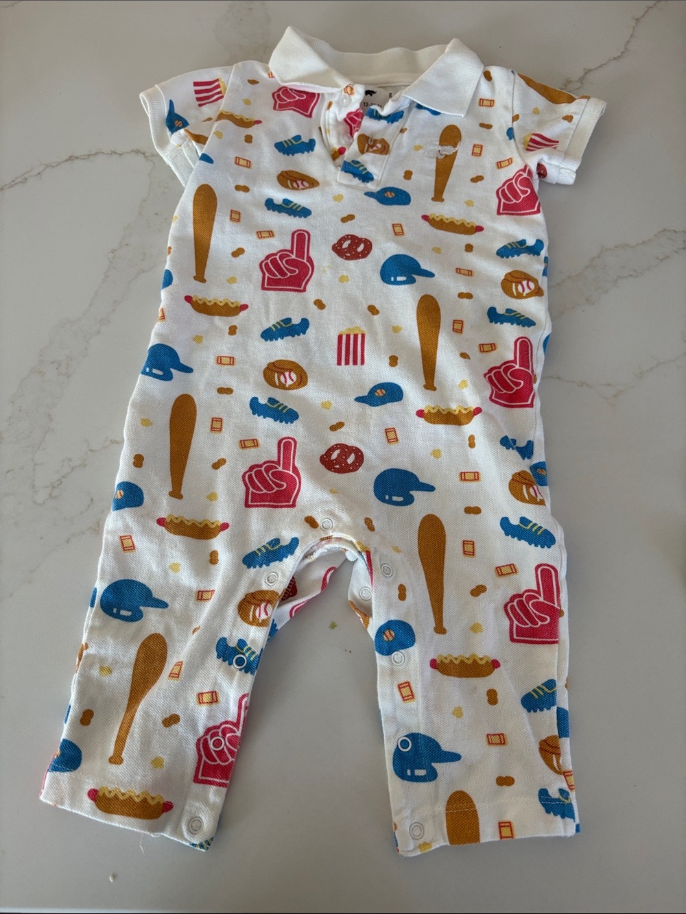 Monica + Andy sports themed onesie